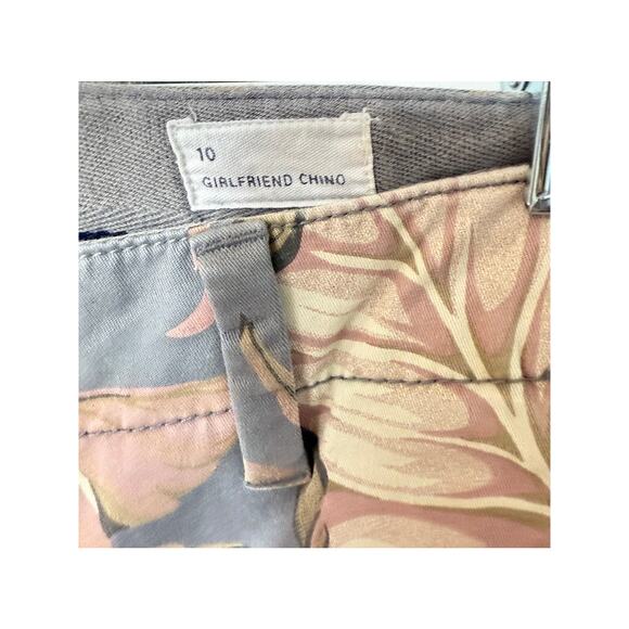 NWT GAP Sz 10 Girlfriend Chino Pants Blue Pink Hawaiian Floral Pattern MSRP $59 - Picture 5 of 6
